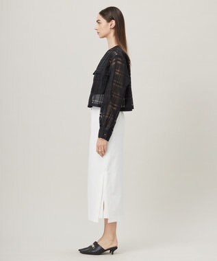 ICB 【洗える】シアードビーチェックブルゾン ブラック系チェック