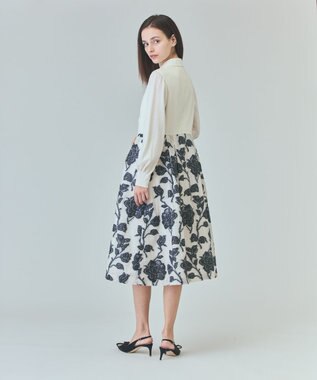 GRACE CONTINENTAL フラワージャガードテーラードレス キナリ