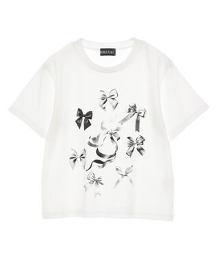 Green Parks ・ＤＯＵＢＬＥ　ＦＬＡＧＳ　リボンｐｔ　ＴＥＥ Charcoal Gray