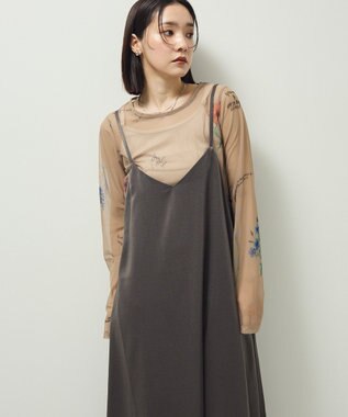 Green Parks ・ＳＵＧＡＲ　ＳＰＯＯＮ　フラワーｐｔシアーロンＴＥＥ Gray Beige