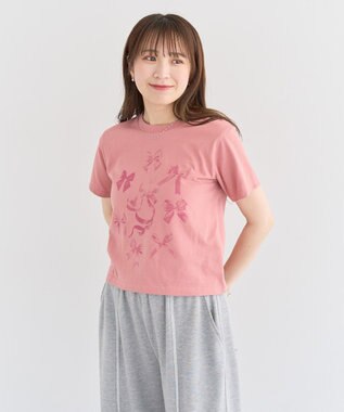 Green Parks ・ＤＯＵＢＬＥ　ＦＬＡＧＳ　リボンｐｔ　ＴＥＥ Charcoal Gray