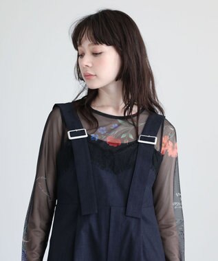 Green Parks ・ＳＵＧＡＲ　ＳＰＯＯＮ　フラワーｐｔシアーロンＴＥＥ Black