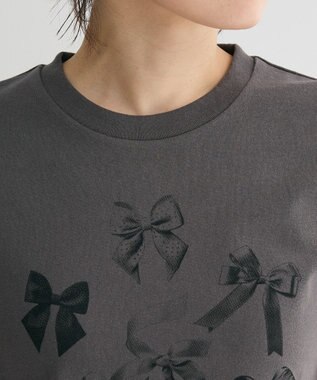 Green Parks ・ＤＯＵＢＬＥ　ＦＬＡＧＳ　リボンｐｔ　ＴＥＥ Charcoal Gray