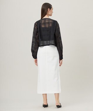 ICB 【洗える】シアードビーチェックブルゾン ブラック系チェック