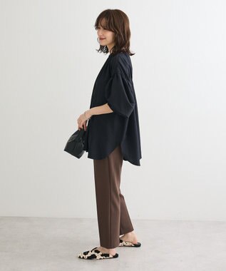 Green Parks ｅａｓｅ　ｂｌｕｅ．バックシャーリングブラウス Black