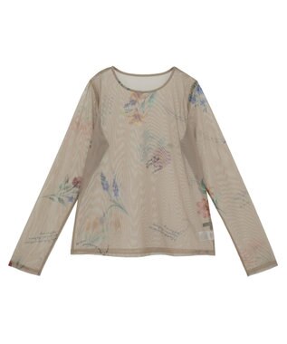 Green Parks ・ＳＵＧＡＲ　ＳＰＯＯＮ　フラワーｐｔシアーロンＴＥＥ Gray Beige