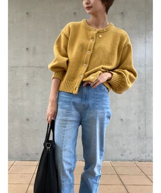 Green Parks クルーネックカーディガン Mustard