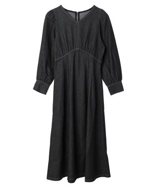 Green Parks ・ＥＬＥＮＣＡＲＥ　ＤＵＥウエストタックデニムワンピース Black