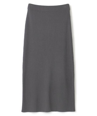 uncrave 【手洗い可】スムース ニット リブ スカート（uncrave STANDARD） スレート