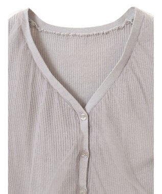 earth music&ecology チュールドッキングノースリカーディガン Light Gray