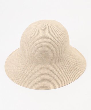 #Newans 【UVカット/洗える】〈花乃まりあさんコラボ〉リボン2本つきサマーハット ベージュ
