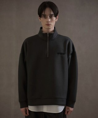 WEGO KEEPWARM　BIGハーフZIPプルオーバー ブラック中濃色