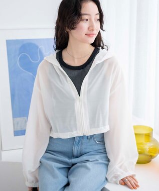 WEGO シアードロストショートパーカー ホワイト