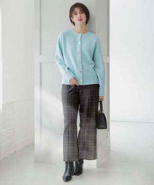 ANY SIS L 【前後着用可能】Airニット カーディガン ライトブルー