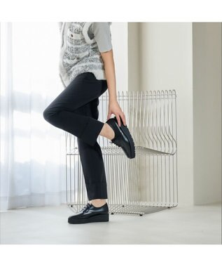 MODE ET JACOMO <carino>【レイン対応】レースアッププラットフォーム ブラック