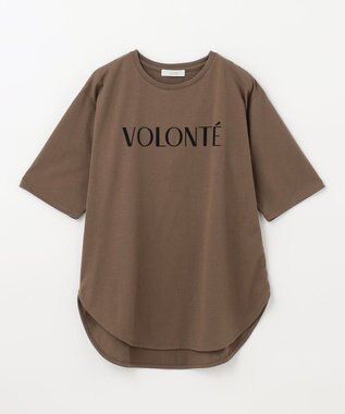 ANY L 【洗える】フロッキーロゴ Tシャツ ブラウン