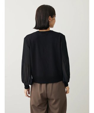 Green Parks プリーツ袖ニットプルオーバー Black