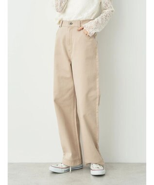 earth music&ecology コットンツイルバギーパンツ Beige