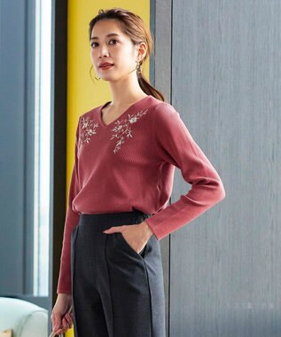 Tiaclasse 【GOLD LABEL・洗える】カシミヤタッチワイドパンツ チャコール