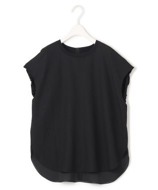 ICB 【洗える】FluidBackSatin ラウンドヘムプルオーバー ブラック系