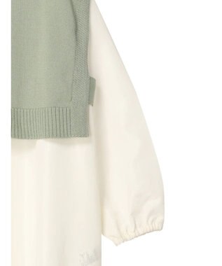 Green Parks ＳＥＴ２点　ニットベスト＋シャツワンピース Green