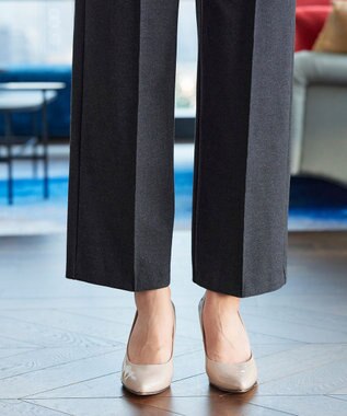 Tiaclasse 【GOLD LABEL・洗える】カシミヤタッチワイドパンツ チャコール