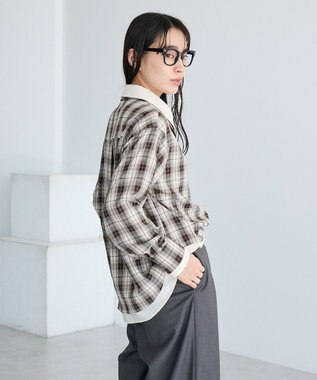 CRAFT STANDARD BOUTIQUE レイヤードライクチェックシャツ Brown