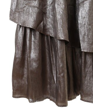 YECCA VECCA ラメティアードギャザースカート Dark Silver