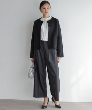 組曲 S ライトデシンフリル襟 ブラウス アイボリー系