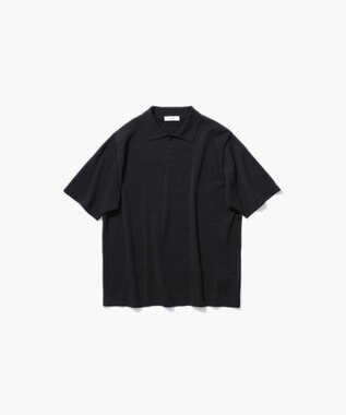 ATON FRESCA KNIT | ハーフスリーブポロセーター - UNISEX BLACK