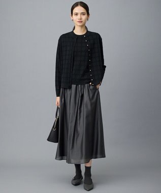 自由区 L ジオメトリックアセテート カーディガン ブラック