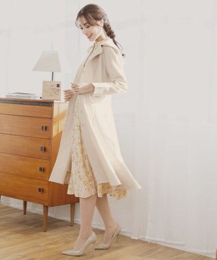 Tiaclasse L 【新色追加・洗える】フーデッドフレアコート アイボリー