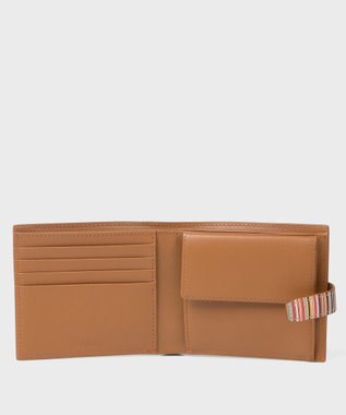 Paul Smith シグネチャーストライプタブ 2つ折り財布 ブラウン