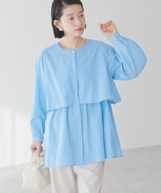 AMERICAN HOLIC サッカーティアードロングブラウス Blue