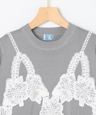 組曲 S 【組曲×setsuko sagittaire】レーシートラック プルニット ライトグレー系