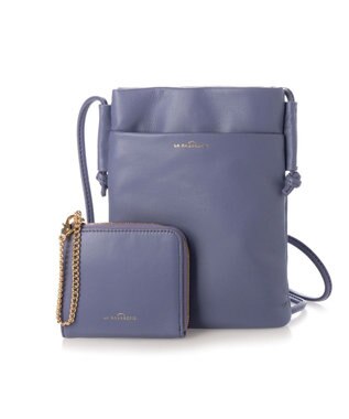 LA BAGAGERIE ミニ財布付き サイドノットショルダー ライトパープル