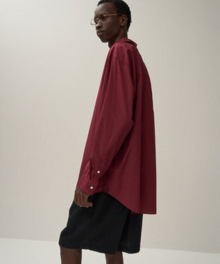 ATON COTTON LAWN | オーバーサイズシャツ - UNISEX BURGUNDY