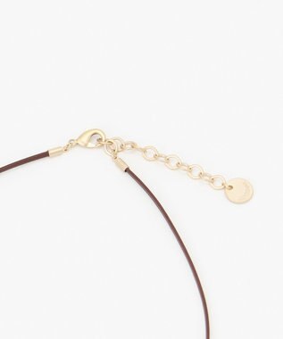 J.PRESS LADIES 【WEB限定】マーブルコンビ レザー ネックレス ブラウン系