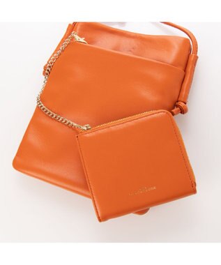LA BAGAGERIE ミニ財布付き サイドノットショルダー オレンジ