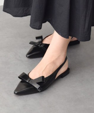 INTER-CHAUSSURES 【ANGEL ALARCON】ポインテッドトウローヒールリボンパンプス