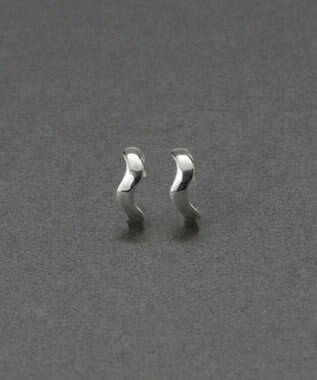 Phoebe 〈金属アレルギー対応〉リップルフープセラミックポストピアス　シルバー/ニッケルフリー シルバー