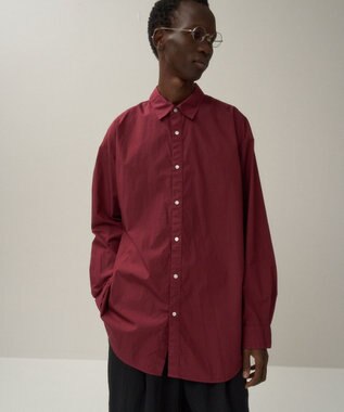 ATON COTTON LAWN | オーバーサイズシャツ - UNISEX BURGUNDY