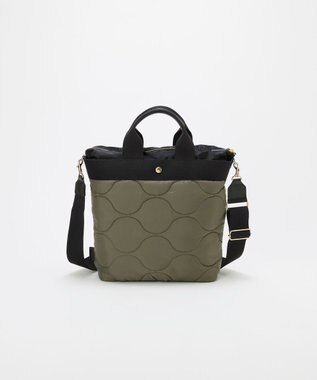 TOPKAPI 【Breath TOPKAPI】RIPPLE リプル キルティング ショルダー付き 縦型 トートバッグ / 撥水 / 軽量 カーキ