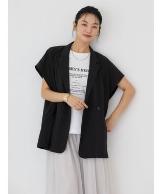 AMERICAN HOLIC 接触冷感Ｗボタンジレ Black