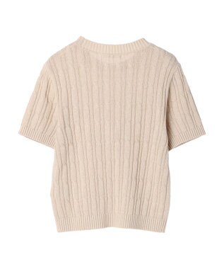 Green Parks ケーブル半袖ニット Beige