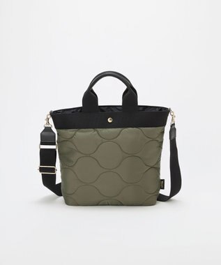 TOPKAPI 【Breath TOPKAPI】RIPPLE リプル キルティング ショルダー付き 縦型 トートバッグ / 撥水 / 軽量 カーキ