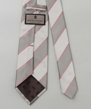 GOTAIRIKU  GOTAIRIKU別注【日本製】シルク ネクタイ_レジメンタル柄 グレー×ブラウン