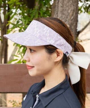 FILA GOLF／marie claire 【FILA GOLF】取り外し可能リボン付きサンバイザー