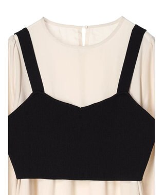 Green Parks Ｂ．ＳＥＴ２点ニットジレ＋ワンピース Black
