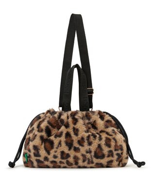 LeSportsac FUR DRAWSTRING TOTE/レオパードフラッフィーファー レオパードフラッフィーファー